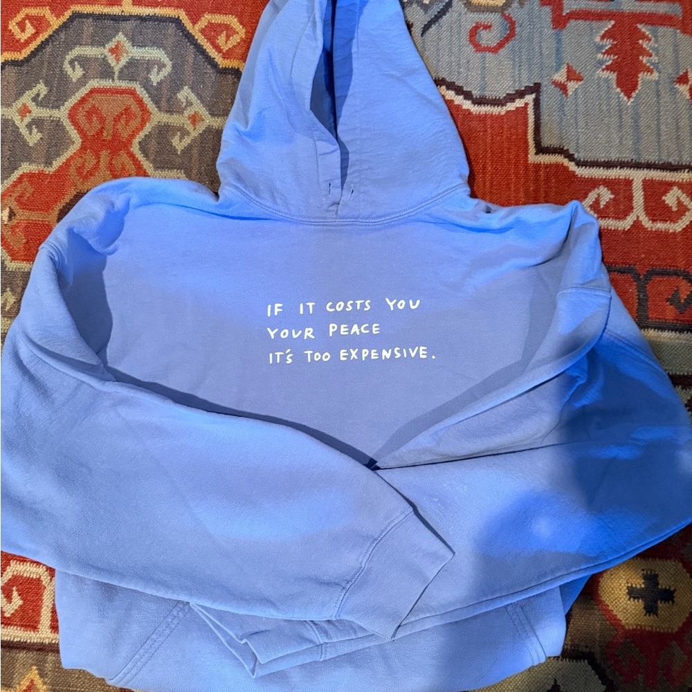 Cornflower Blue Hoodie with Motivational Quote